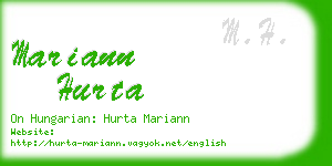 mariann hurta business card